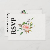 バラと観葉式RSVPカード 出欠カード (正面/裏面)