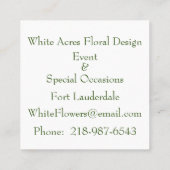 バラと観葉額正方形の名刺 スクエア名刺 (裏面)