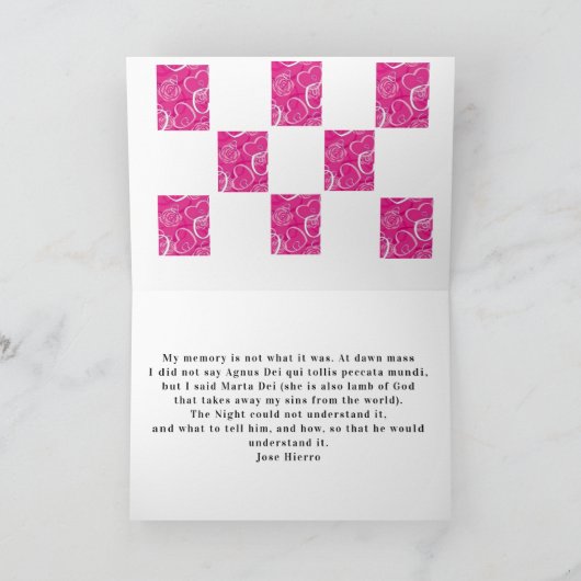 バラと詩カード カード (内部)