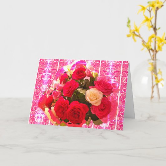 バラと詩カード カード (黄色い花)