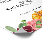 バラと赤い小さなカボチャのベビーはスウェットポステ ポスター (角)