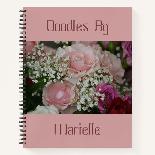 バラと赤ちゃんの息のスケッチブック ノートブック (正面)