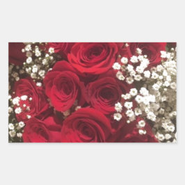 バラと赤ちゃんの息 長方形シール