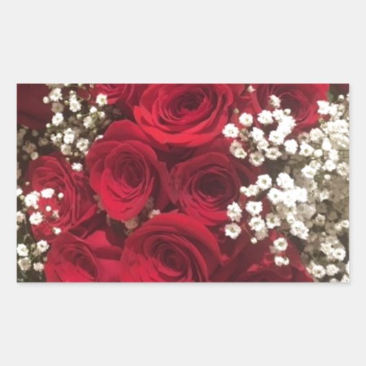 バラと赤ちゃんの息 長方形シール (正面)