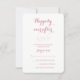 バラと赤面ピンクRSVP 出欠カード