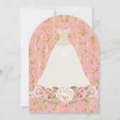 バラと金ゴールドのブライダルシャワーへの招待 招待状 (裏面)