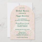 バラと金ゴールドのブライダルシャワーへの招待 招待状 (正面)