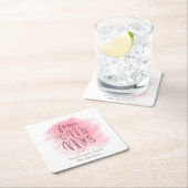 バラと金ゴールドのブライダルシャワー スクエアペーパーコースター (インサイチュ)