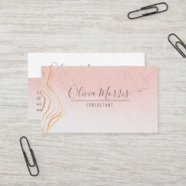 バラと金ゴールドミニマルQRコードプロフェッショナル 名刺