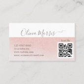 バラと金ゴールドミニマルQRコードプロフェッショナル 名刺 (裏面)