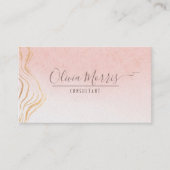 バラと金ゴールドミニマルQRコードプロフェッショナル 名刺 (正面)