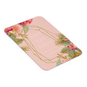 バラと金ゴールド日付を保存！ |コーラル マグネット (右側)