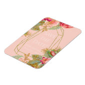 バラと金ゴールド日付を保存！ |コーラル マグネット (左側)