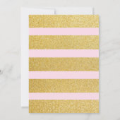 バラと金ゴールド第1の誕生日招待状 招待状 (裏面)