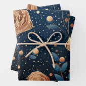 バラと金ゴールド ラッピングペーパーシート (インサイチュ)