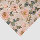 バラと離れ金ゴールドのパターン 薄葉紙 (詳細)