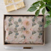 バラと離れ金ゴールドのパターン 薄葉紙 (ギフト)