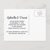 バラと馬ビット国の結婚式の日付を保存 案内ポストカード (裏面)