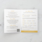 バラと馬モノグラム結婚の食事オプションRSVP 招待状 (内部)