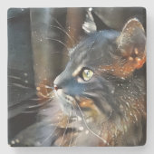 バラと魔法の光 ストーンコースター (正面)