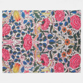 バラと鳥ウィリアム·モリス フリースブランケット (正面(横))