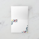 バラと黄色と青の花の水彩画の感謝カード サンキューカード (内部)