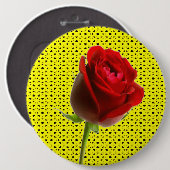 バラと黄色 缶バッジ (正面&裏面)