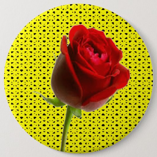 バラと黄色 缶バッジ (正面)