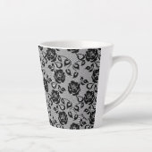 バラと黒レースのラテマグ カフェラテマグ (右)