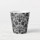 バラと黒レースのラテマグ カフェラテマグ (正面)