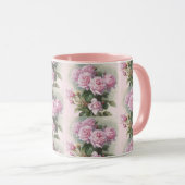 バラと(昆虫)マルハナバチby Paul de Longpre マグカップ (正面右)