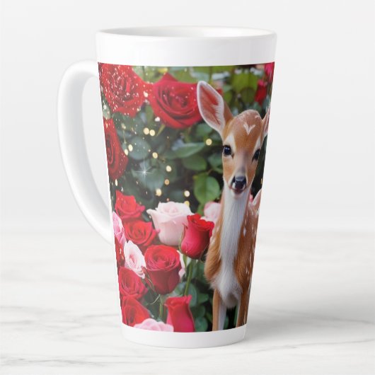 バラとFAWN カフェラテマグ (左アングル)