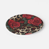 バラとLeopard Print ペーパープレート (アングル)