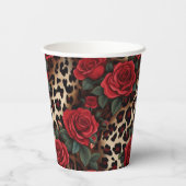 バラとLeopard Print 紙コップ (裏面)