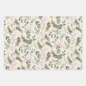 バラとLotus Podのフローラの折り返し紙シート ラッピングペーパーシート (正面3)
