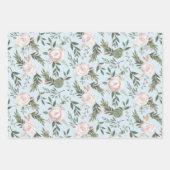 バラとLotus Podのフローラの折り返し紙シート ラッピングペーパーシート (正面2)