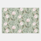 バラとLotus Podのフローラの折り返し紙シート ラッピングペーパーシート (正面)