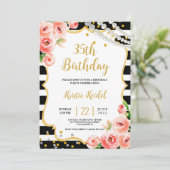 バラとPerl誕生日パーティーの招待 招待状 (スタンド正面)