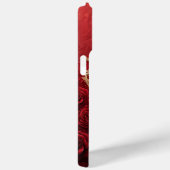 バラに囲まれた赤い背景のゴールデンクラウン Case-Mate iPhoneケース (裏面 / 右)