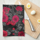 バラに表示 キッチンタオル (四つ折り)