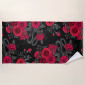 バラに表示 ビーチタオル (正面)