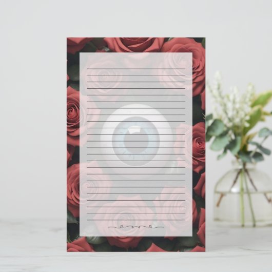 バラに見られる 便箋 (スタンド正面)