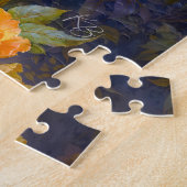 バラに青い羽を入れたネコ ジグソーパズル (側面)