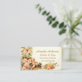 バラのかわいいヴィンテージの束 名刺 (スタンド正面)