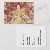 バラのかわいらしい妖精のニンフ 名刺 (正面/裏面)