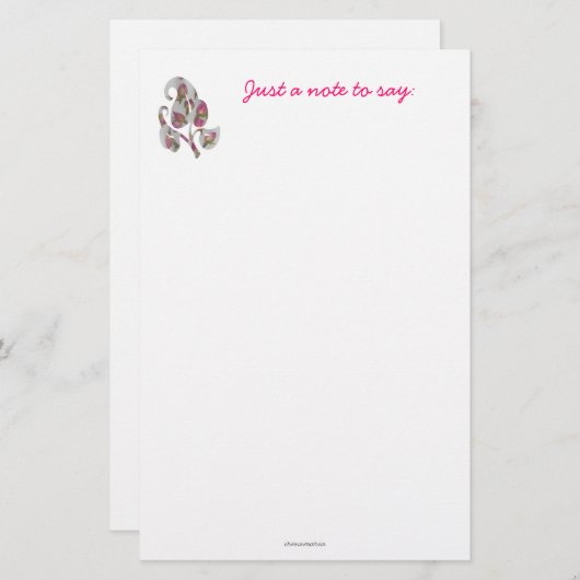 バラのつぼみが付いている文房具 便箋 (正面/裏面)