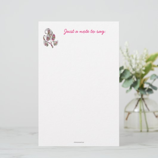 バラのつぼみが付いている文房具 便箋 (スタンド正面)