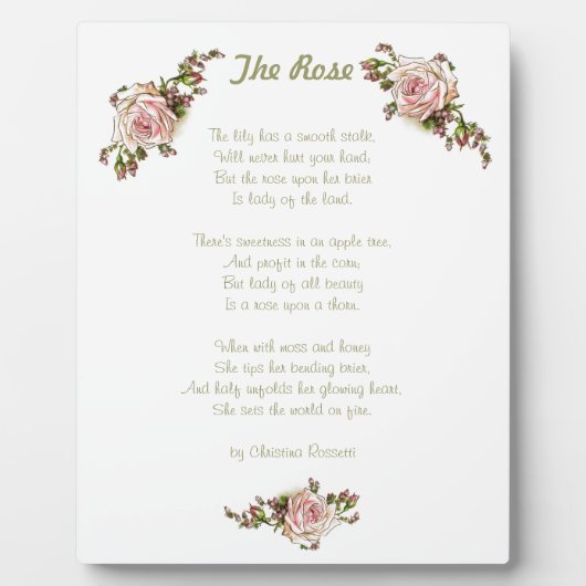 バラのとげの詩の強い女性"火の世界を設定" フォトプラーク (正面)