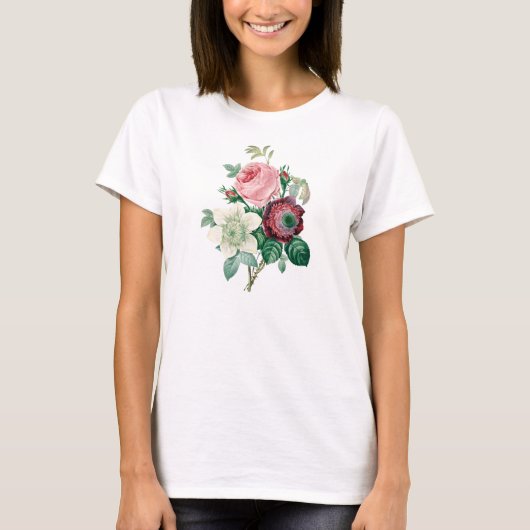 バラのアネモネの花束 Tシャツ (正面)