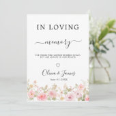 バラのイラストの愛する故人を偲ぶ結婚式サイン テンプレート (スタンド正面)